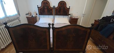 letto antico in ferro battuto e madreperla