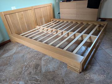 Letto etnico giapponese, rovere naturale massello
