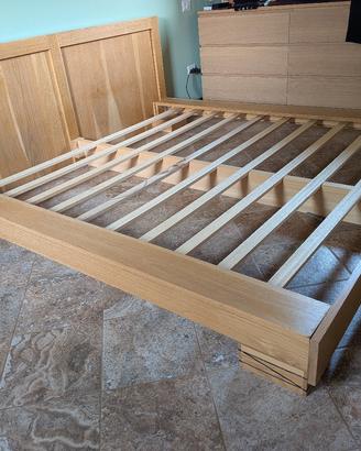 Letto etnico giapponese, rovere naturale massello
