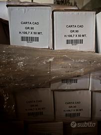 Rotolo plotter carta CAD 106,7 x 50 mt
