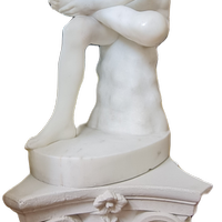 Scultura in marmo+colonna LO SPINARIO