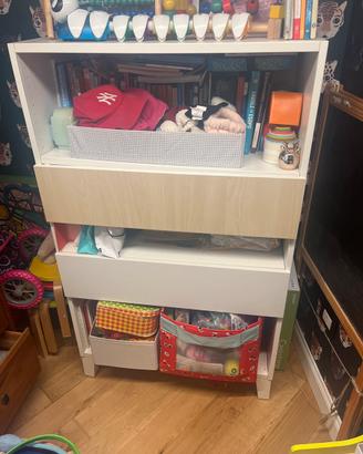 Libreria mobile multifunzione con ripiani e casset