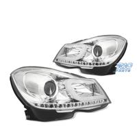 FARI PER MERCEDES W204 11-14 TUBE LIGHT LED FONDO 