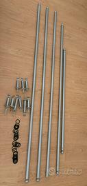Set Bastoni tende acciao satinato + anelli