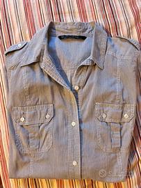 Camicia lunga a righe sottili 100% cotone