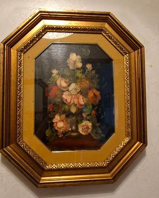 Quadro decorativo floreale con cornice (stile clas