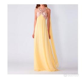 Abito lungo da cerimonia giallo e oro Nenette
