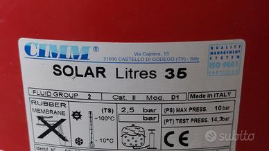 Vaso espansione solare 25lt CIMM + tubo corrugato