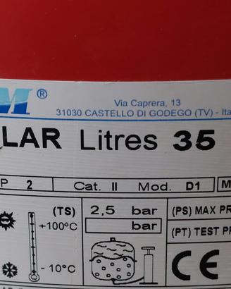 Vaso espansione solare 25lt CIMM + tubo corrugato
