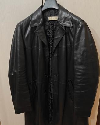 cappotto vera pelle lungo da uomo taglia 50 (L)