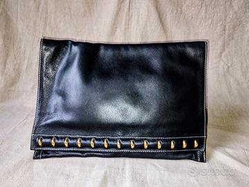 Borsa pochette pelle nera