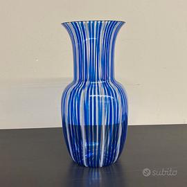 Vaso Vetro Murano mid Century a canne o filigrana.