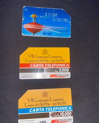 Schede telefoniche rarissime