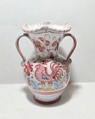 Vasetto biansato in ceramica galli Grazia Deruta 
