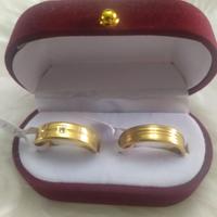 COPPIA FEDI LUI & LEI PLACCATE ORO 18 KT 