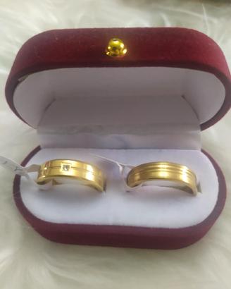 COPPIA FEDI LUI & LEI PLACCATE ORO 18 KT 