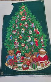 pannello Natale stoffa ricamato  da ultimare