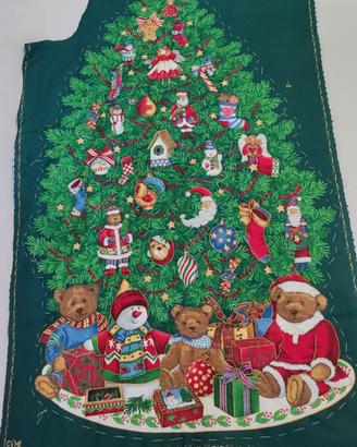 pannello Natale stoffa ricamato  da ultimare