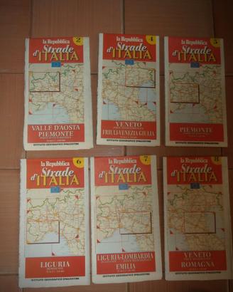 Lotto di 25 mappe Strade d'Italia