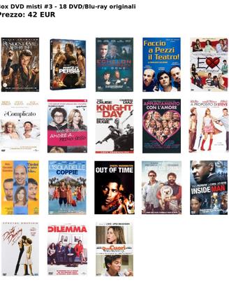 Box DVD misti #3 - 18 DVD/Blu-ray originali