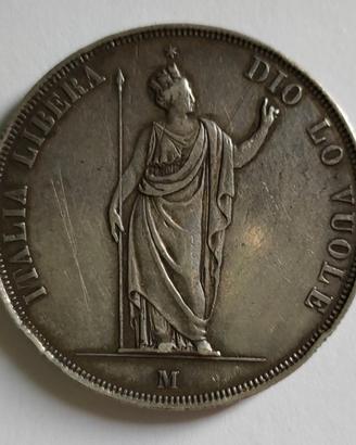 5 lire 1848 Governo Provvisorio Lombardo