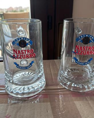 Boccali birra Nastro Azzurro Peroni originali