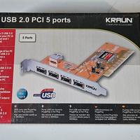 Scheda PCI USB 2.0 5 porte