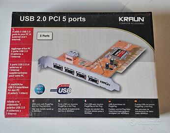 Scheda PCI USB 2.0 5 porte