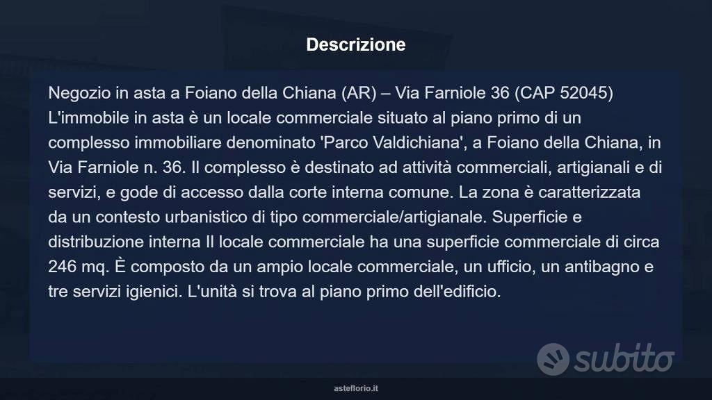 Immobile in asta di 246 m² a Foiano della Chiana - Altro