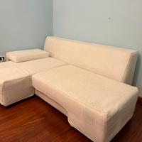 DIVANO ANGOLARE tessuto bianco