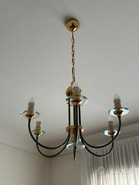 Lampadario classico in metalli e cristallo a 5luci