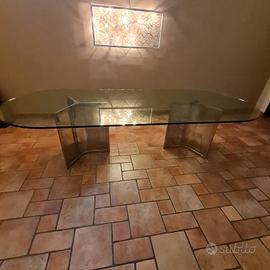 Tavolo cristallo 300×120 +8 sedie - design moderno