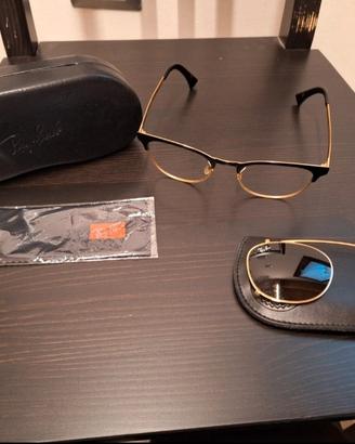 Monatatura Rayban + mascherina da sole e custodia 