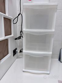 Mobiletto bianco plastica