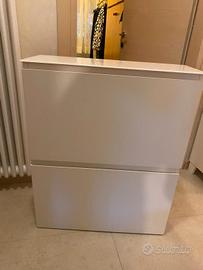 Scarpiera bianca in legno