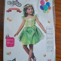 custome da bambina 7-9 anni fatina nel bosco