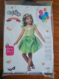 custome da bambina 7-9 anni fatina nel bosco