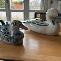 Coppia di anatre in porcellana