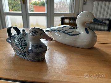 Coppia di anatre in porcellana