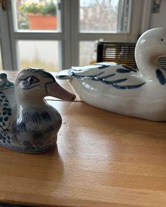 Coppia di anatre in porcellana