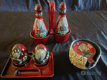 Set olio/aceto - sale/pepe in ceramica Sanmarinese