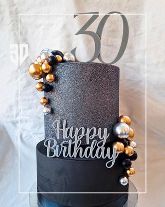 Topper per torta + scritta Buon Compleanno
