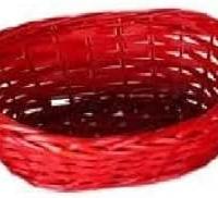 DC casa Cestino Vimini Ovale 26 * 18 * 9cm Rosso