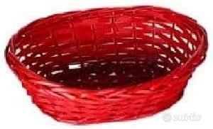 DC casa Cestino Vimini Ovale 26 * 18 * 9cm Rosso