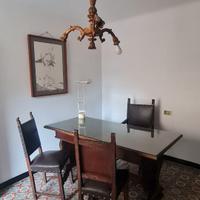 Scrivania/Tavolo Studio in legno e piano in vetro