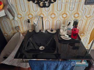 Lavabo Sospeso in vetro nero