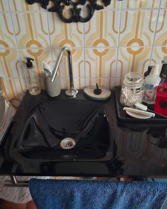Lavabo Sospeso in vetro nero