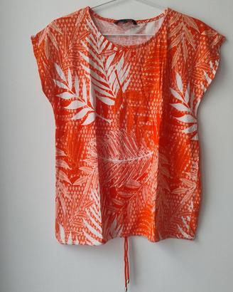 T-shirt donna Love Tees  S/M Arancione con bianco