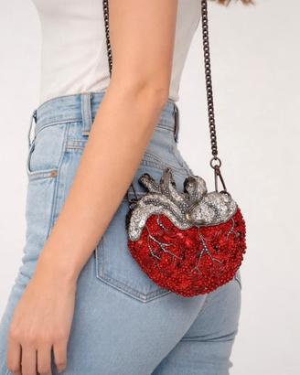 Borsa cuore perline fatta a mano