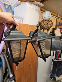 2 lanterne da giardino in ferro nere.